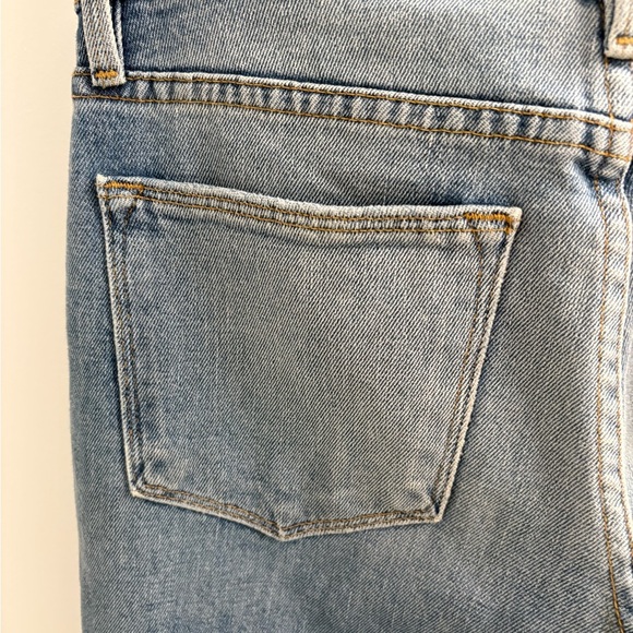 Frame Le High Straight In Surrey Jeans Raw Hem Edge Slit Ankle Size 25 - Picture 10 of 17